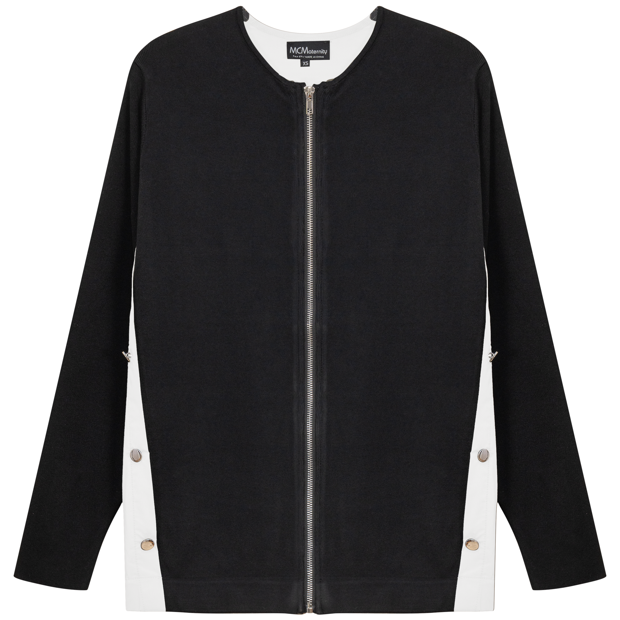 Maternity Knit Shirting Zipper Jacket