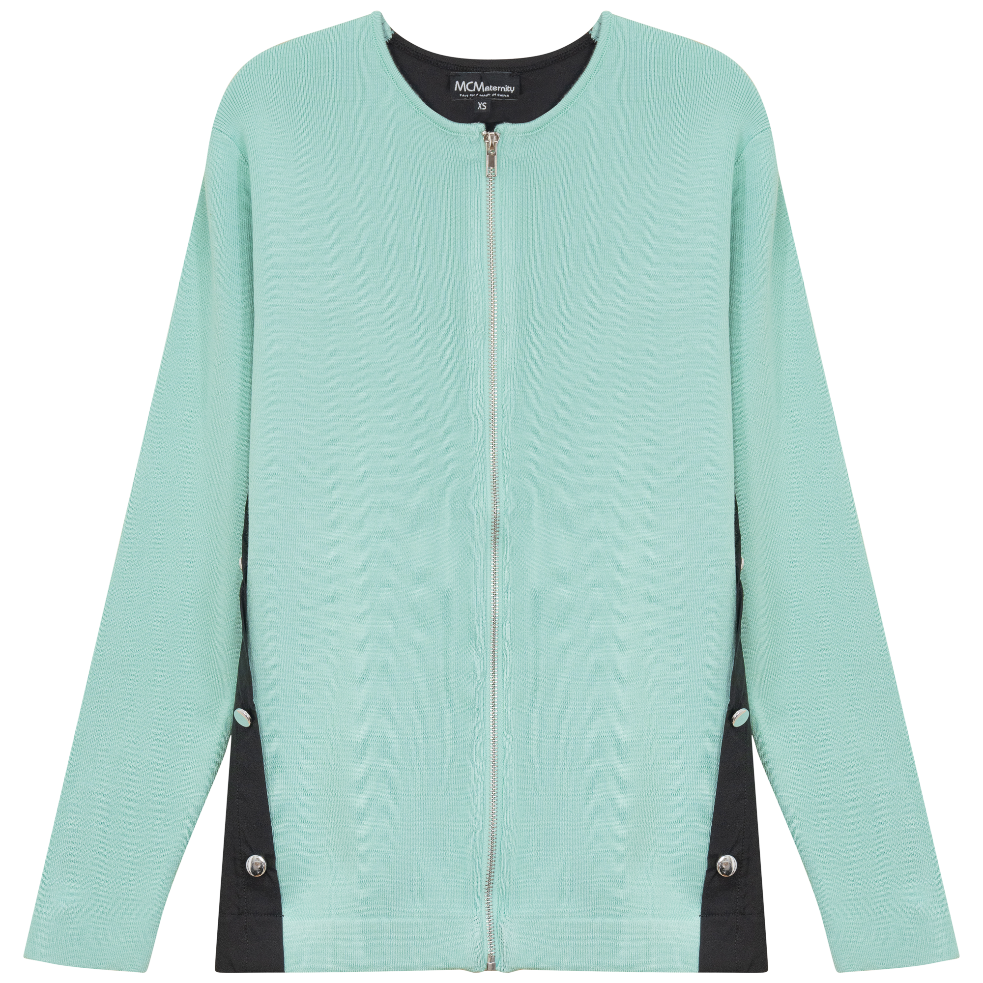 Maternity Knit Shirting Zipper Jacket