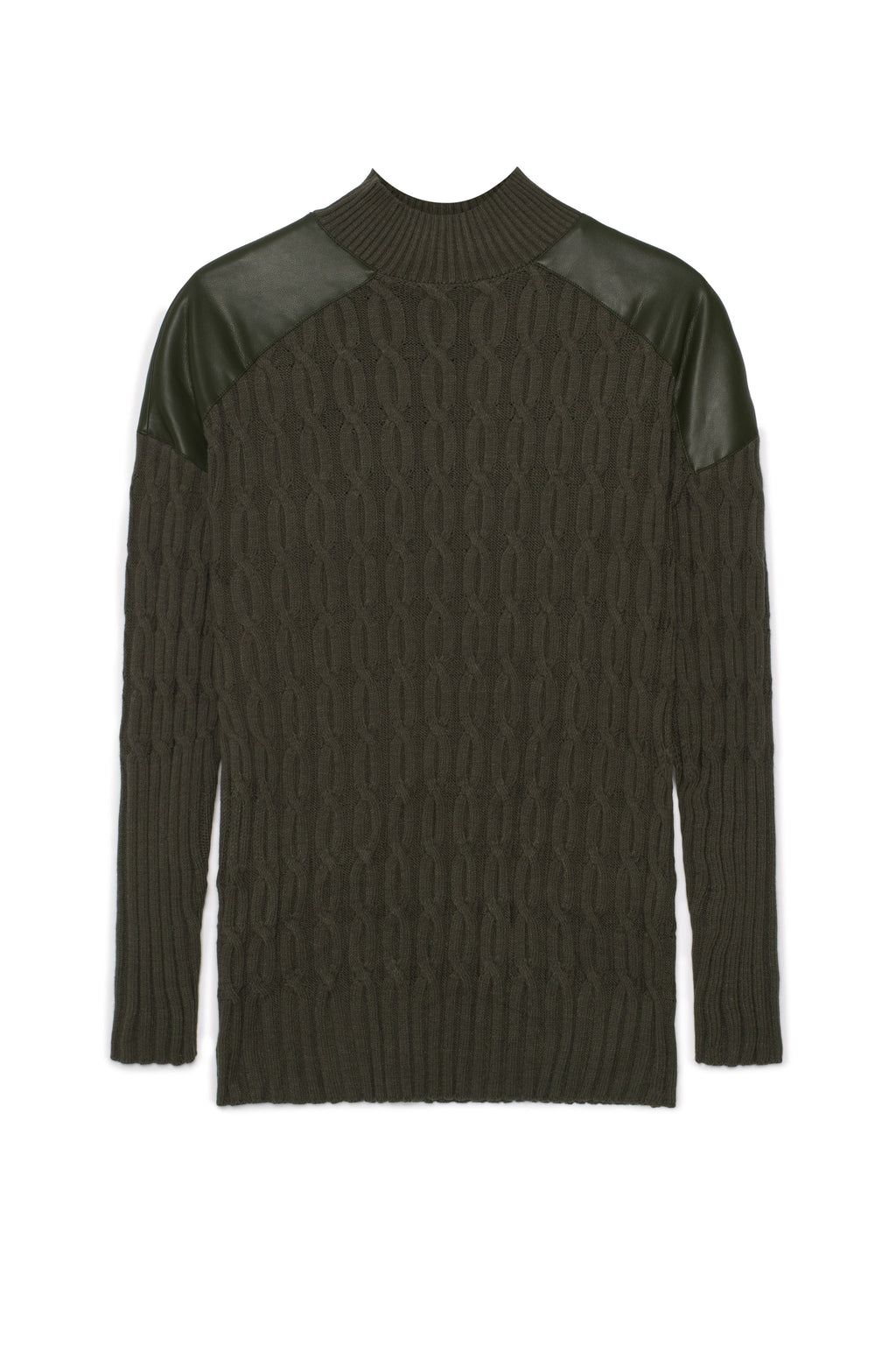 Maternity Dolman Leather Combo Sweater
