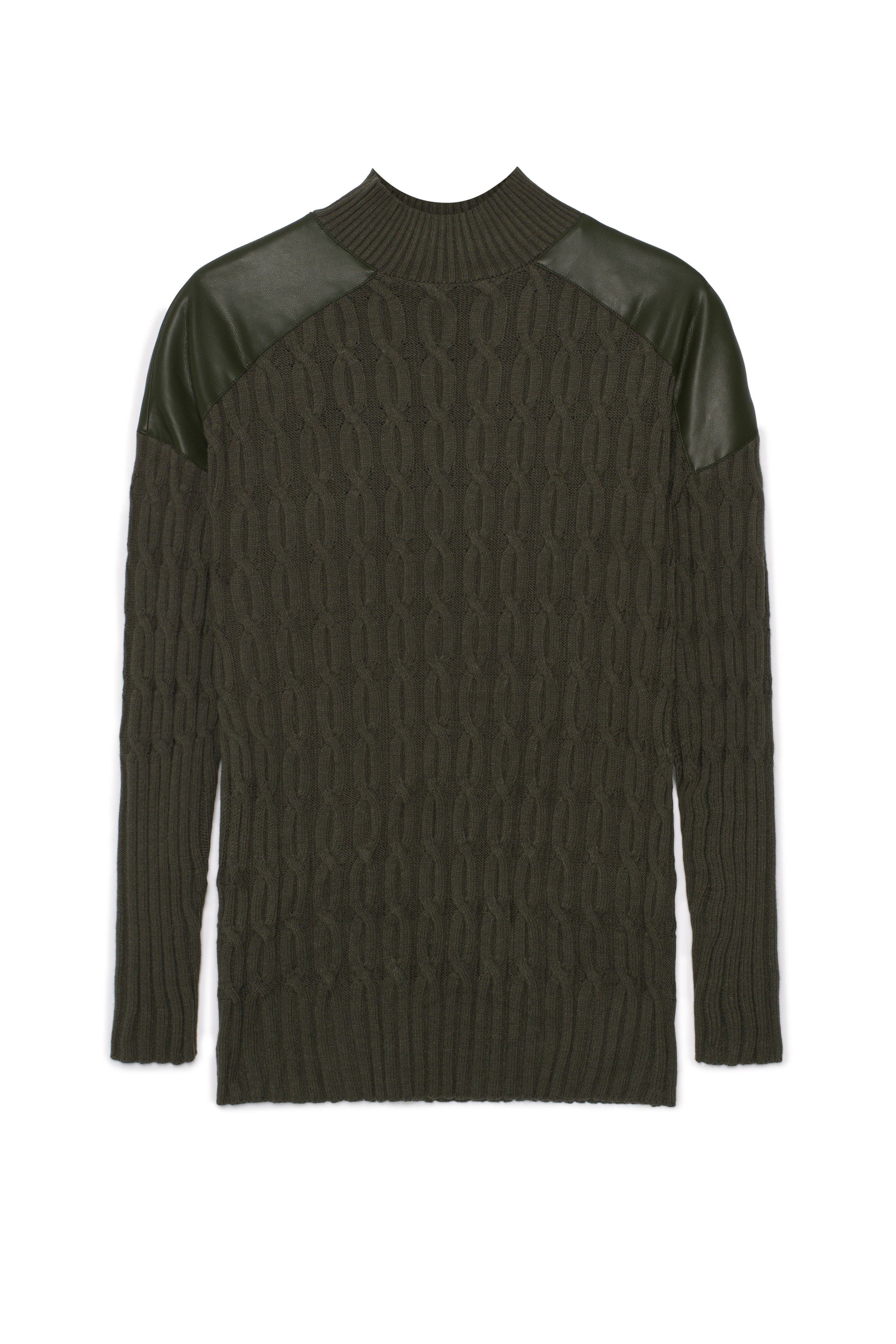 Maternity Dolman Leather Combo Sweater